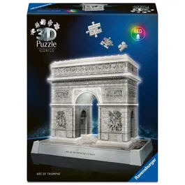Ravensburger Puzzle 3D Iconics - Arc de Triomphe illuminé, maquette à assembler avec éclairage LED intégré
