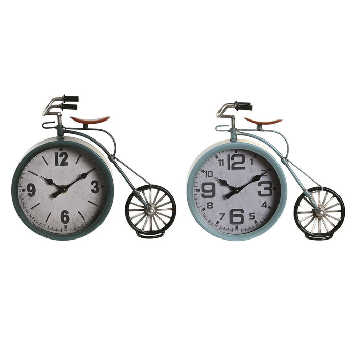 Horloge de table DKD Home Decor Bleu Vert Bicyclette Vintage (2 Unités) Horloge de table DKD Home Decor Bleu Vert Bicyclette Vintage (2 Unités)