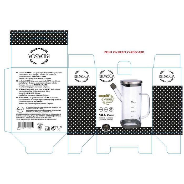 Aceitera Boro Mia Bidasoa 550 mL (12 Unidades) Aceitera Boro Mia Bidasoa 550 mL (12 Unidades)