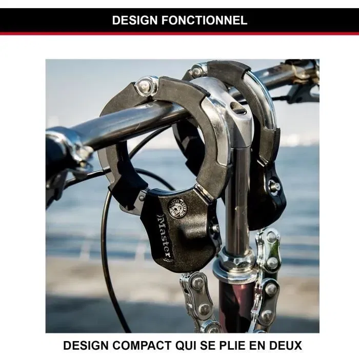 MasterLock Antivol Menottes Street Cuff No 8290EURDPRO en acier chromé - Sécurité pour vélo, trottinette, poussette MasterLock Antivol Menottes Street Cuff No 8290EURDPRO en acier chromé - Sécurité pour vélo, trottinette, poussette