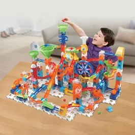 VTech Marble Rush M100E - Circuit à Billes Interactif Rocket Set Électronique avec 79 Pièces et 10 Billes, Lanceur, Thème Espace, 4 ans et Plus