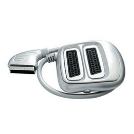 Elbe CA-140-E2 - Commutateur ON-OFF 2 Euroconecteur - Adaptateur SCART/EURO pour 2 dispositifs vers une seule entrée TV
