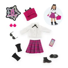 Corolle Dressing College Anglais - 8 accessoires pour poupée 28 cm - Tenue étudiante anglaise - À partir de 4 ans