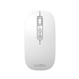 Coolbox Souris sans fil IA W02 Bluetooth 5.0 RF USB-C Rechargeable Optique 1600 DPI Blanc
