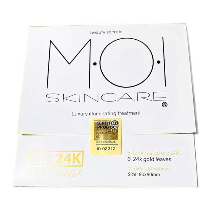 Moi Masque Visage Or 24K Sublime Gold Mask, Traitement Rajeunissant et Illuminateur, 7 Pièces