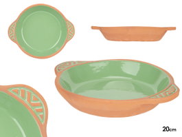 LA DEHESA Cazuela ronde en terre cuite avec anses 20cm Verde-Marron