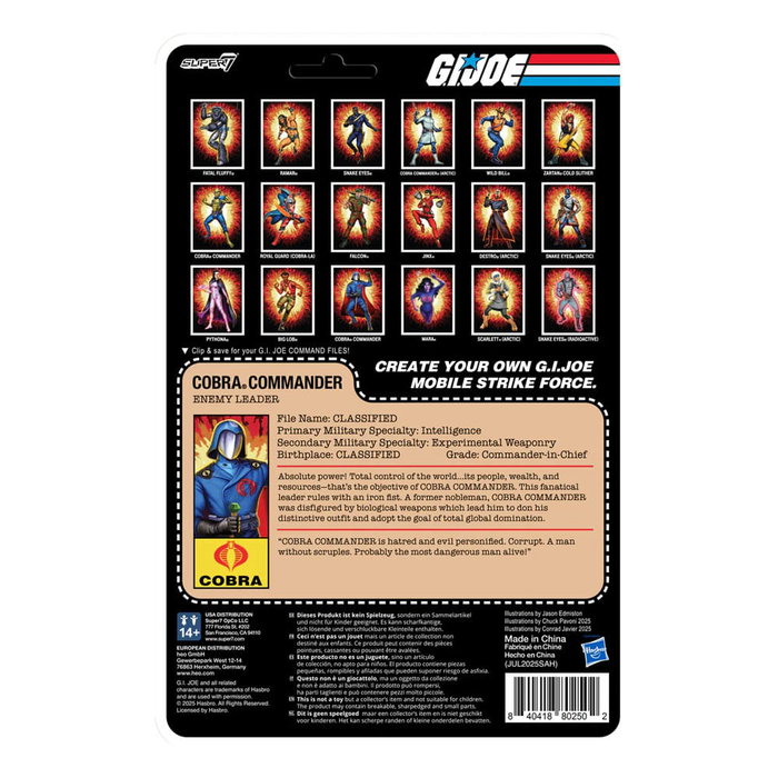 GI Joe Wave 6 figurine ReAction+ Cobra Commander (Movie, Black Cape) 10 cm GI Joe Wave 6 figurine ReAction+ Cobra Commander (Movie, Black Cape) 10 cm