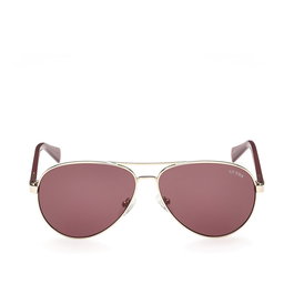 Guess Lunettes de soleil Aviateur GU8279 32S Unisexe Monture Dorée Verres Bordeaux 58mm 140mm