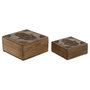 Boîte à bijoux Home ESPRIT Naturel Bois de manguier 18 x 18 x 9 cm (2 Pièces)