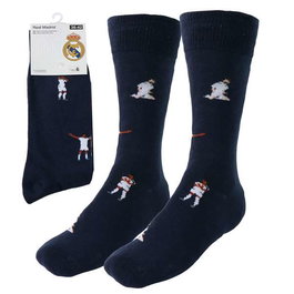 Pack de 6 Paires de Chaussettes Kids Real Madrid Taille 27-30 et 31-34 Couleur Bleu Foncé