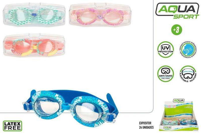 Aqua Sport - Lunettes de natation en silicone pour enfants - Modèles assortis - 3 ans et plus