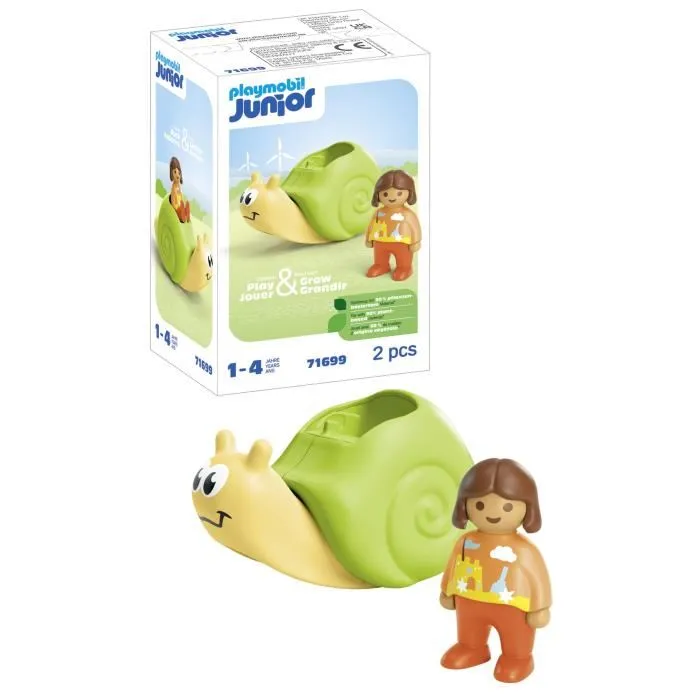 PLAYMOBIL Junior 71699 Enfant avec escargot à bascule - Jouet pour enfants dès 12 mois