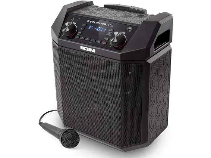 ION Block Rocker Plus – Enceinte portable Bluetooth 100W, batterie 50h, micro FM USB, noir