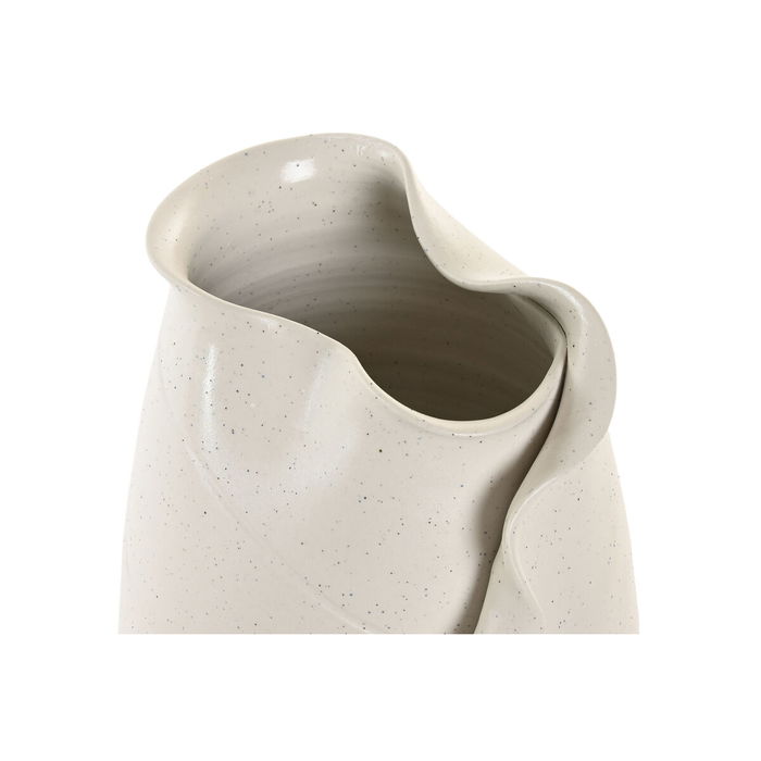 Vase Home ESPRIT Blanc Céramique Style artisanal Moderne Feuille d'une plante 21 x 21 x 40 cm