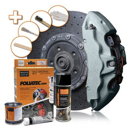 Foliatec FO2197 Jeu De Laque De Pince De Frein Gris Marine 7 Pièces Résistante À La Chaleur
