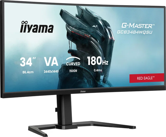Iiyama G-Master Red Eagle - Écran PC gaming incurvé 34" - Dalle VA 180 Hz 0.4 ms - Résolution 3440x1440 - FreeSync Premium - Réglable en hauteur - Hub USB - HDMI DisplayPort