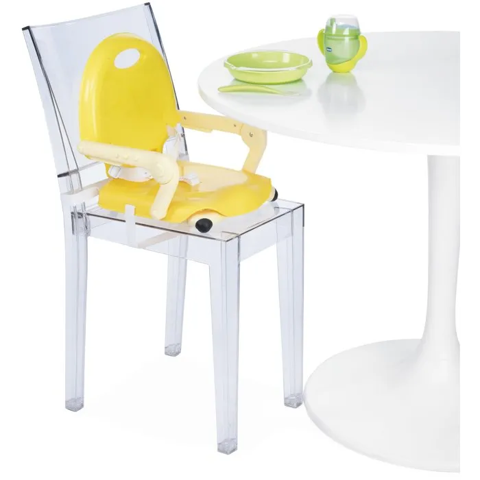 CHICCO Rehausseur de chaise Pocket Snack - Compact et Transportable - Couleur Saffron CHICCO Rehausseur de chaise Pocket Snack - Compact et Transportable - Couleur Saffron