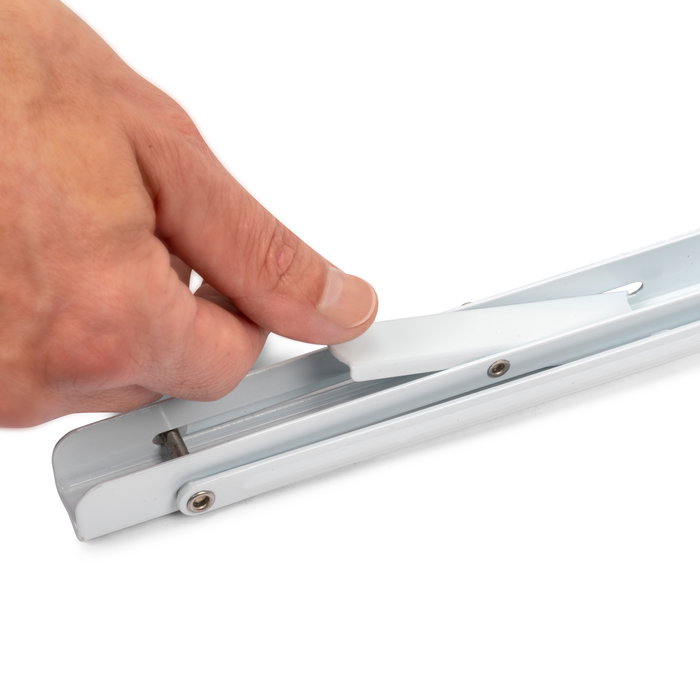 Emuca Jeu de Supports de pliage, longueur 303mm, Acier, Peint en blanc Emuca Jeu de Supports de pliage, longueur 303mm, Acier, Peint en blanc