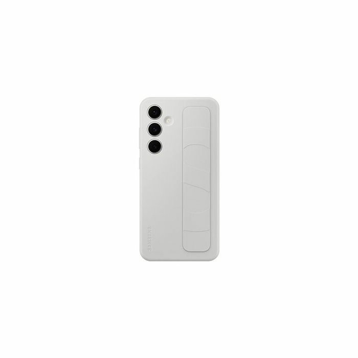 Samsung Coque en silicone avec lanière pour Samsung Galaxy S24 FE Gris