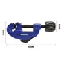 Workpro Cortatubos 3-30 mm, acier et zinc, avec lame ébavureuse escamotable, bleu