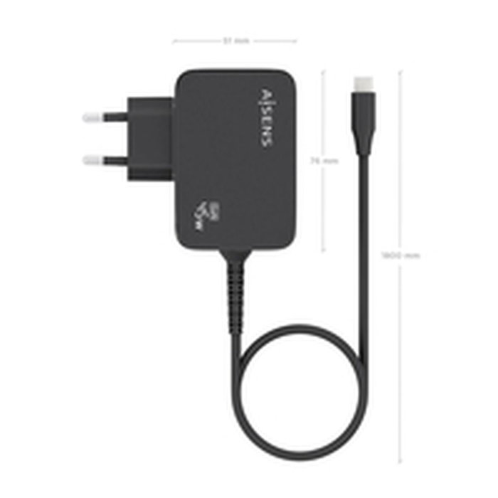 Chargeur mural Aisens ASCH-1PD45WL032-BK Noir Multicouleur 45 W