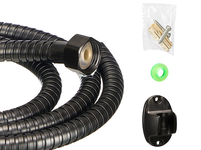 Berilo Téléphone de Douche avec Flexible 1,5 m Noir 15,5 x 31,5 x 5,5 cm (Set de 12)