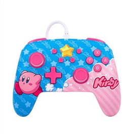 PowerA NSGP0067-01 Manette avec câble améliorée pour Nintendo Switch (Kirby) - Modèle OLED et standard compatible, 2 boutons programmables, anneaux antifriction