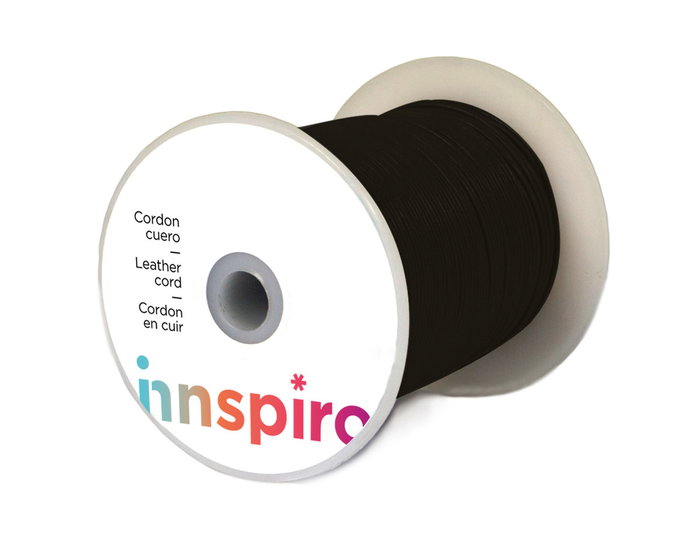 Innspiro Cordon en cuir naturel noir 1,5 mm, 100 m Innspiro Cordon en cuir naturel noir 1,5 mm, 100 m