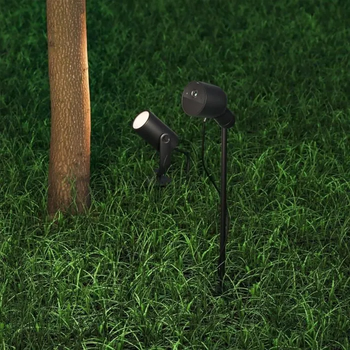 Philips Hue Secure - Piquet au sol pour installation de caméra de sécurité extérieure - Compatible avec la gamme Philips Hue Secure