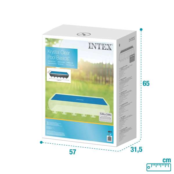 Intex - Couverture solaire rectangulaire pour piscine frame 732 x 366 cm, PVC Intex - Couverture solaire rectangulaire pour piscine frame 732 x 366 cm, PVC