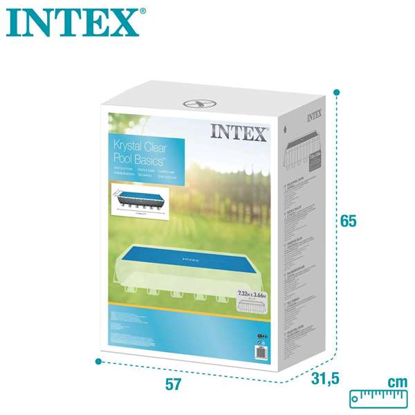 Intex - Couverture solaire rectangulaire pour piscine frame 732 x 366 cm, PVC Intex - Couverture solaire rectangulaire pour piscine frame 732 x 366 cm, PVC