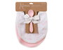 KioKids Set de 2 Bavoirs en Coton avec Cuillère en Silicaine Alimentaire Rose - Pour Bébé +4 Mois