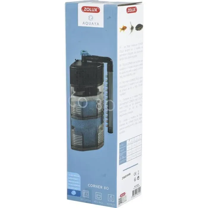 Zolux Filtre intérieur d'aquarium angle - Débit 300 L/h pour 40-80 L - 5W - Filtration intérieure