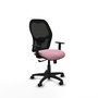 Chaise Alocén Synchro 3 positions tissu Rose Maille Noir Structure polyamide noire Accoudoir 1D Sans appui-tête Roulettes en nylon 50 mm