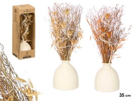 GIFTDECOR Lot de 12 Vases Sphériques Naturel et Orange