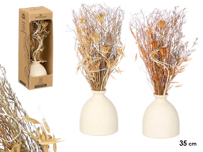Giftdecor Florero Bola Surtis Couleurs 10,5x37x10,5 cm Céramique & Matière Végétale (Set de 12) Giftdecor Florero Bola Surtis Couleurs 10,5x37x10,5 cm Céramique & Matière Végétale (Set de 12)