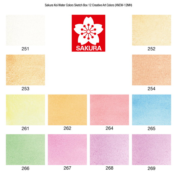 Sakura Koi Water Colors Pocket Field Sketch Box, 12 pastilles de couleurs créatives Sakura Koi Water Colors Pocket Field Sketch Box, 12 pastilles de couleurs créatives