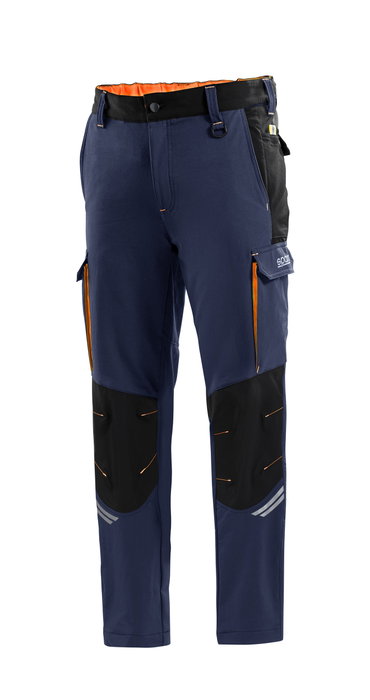 Sparco Pantalons Tech Tw Taille XL Bleu Marine-Orange S02417BMAF4XL Nylon Spandex 240gsm Réfléchissants Anti-abrasion