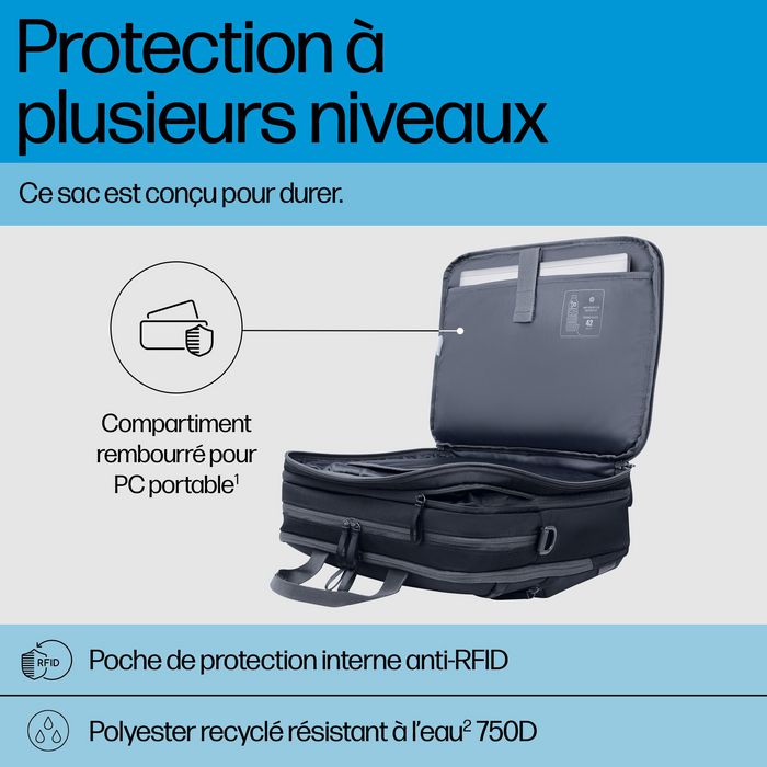 HP Sacoche pour PC portable HP Travel Plus 22L 16 pouces