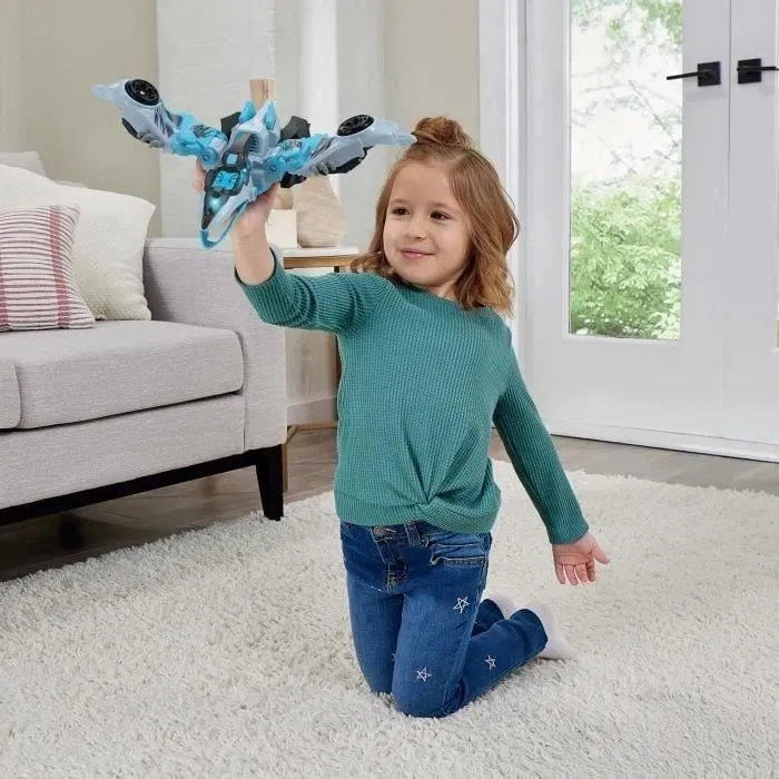 Vtech Switch & Go Dinos - Steel, le Super Ptérodactyle, jouet de transformation dinosaure voiture avec écran LCD, sons et lumière LED, fonctionne sur piles, version française