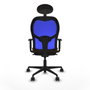 Piqueras y Crespo 1D036N1 Chaise de Bureau avec Appui-tête Bleu Marron