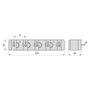 Emuca Porte balay et Porte Mops, avec 5 crochets et 4 trous, Plastique, Gris