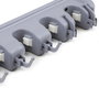 Emuca Porte balay et Porte Mops, avec 5 crochets et 4 trous, Plastique, Gris