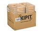 KIPIT Panier en plastique avec anse en bambou beige