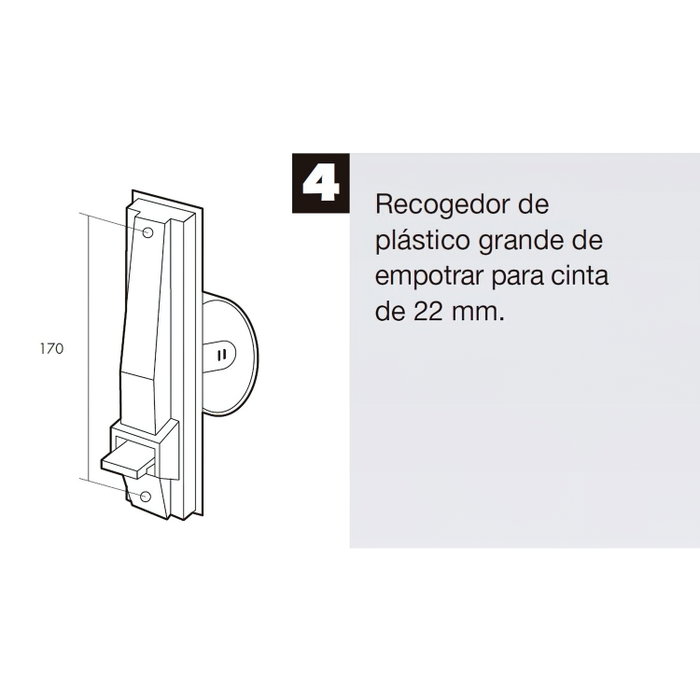 WOLFPACK LINEA PROFESIONAL Enrouleur de sangle pour volet plastique grand format blanc sangle 22 mm