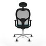 Piqueras y Crespo Chaise de Bureau avec Appui-tête 1D086G1 Turquoise