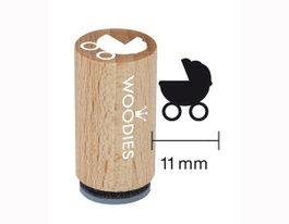 Woodies Sello mini en bois et caoutchouc chariot pour bébé 15x25mm