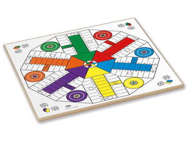 Cayro - Jeu de société Parchis et de l'Oie en bois, 40x40 cm - Version multilingue (Espagnol, Français, Anglais, Italien, Portugais, Allemand)