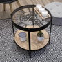 Home Deco Factory Table Auxiliaire avec Horloge Ø 50,5 cm