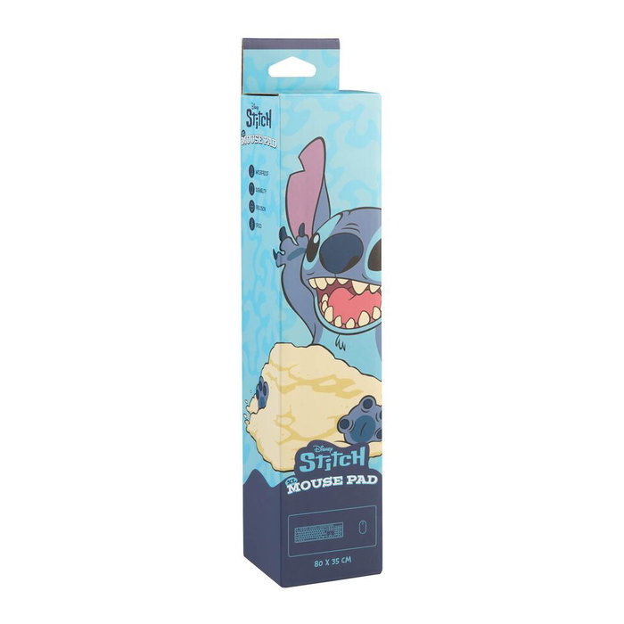 ERIK - Tapis de souris gaming Disney Stitch (80x35 cm) - Surface textile imperméable, bordures renforcées, base en caoutchouc antidérapant